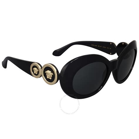 black oval versace sunglasses|versace black sunglasses men.